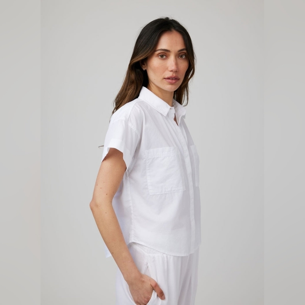 Bella Dahl Patch Pocket White Button-Up Shirt